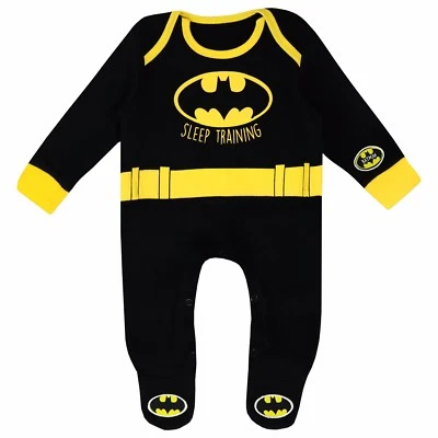 Batman DC Body Kinder Baby Jungen 0 -18 Monate Schlafanzug Schlafanzug schwarz gelb
