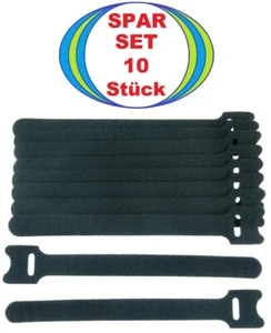 10 x Kabelklettband 150 x 22 mm schwarz Kabel Klettband Kabelbinder Klett Binder - Bild 1 von 5
