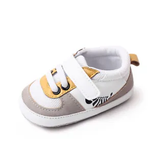 Newborn Baby Boy Crib Shoes Infant Zebra Sneakers Child Sports PreWalkers 0-18 M - Picture 1 of 13