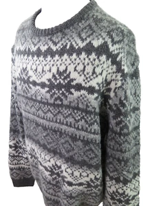 Joseph Abboud Gray Fair Isle Snowflakes Crewneck Sweater 2XB XXL Big Man NWT NEW - Picture 1 of 18
