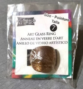 Brand New In Sealed Package "Studio 18 Art Glass Ring" (Gold/Silver Size 7) - Picture 1 of 2