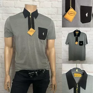 Gabicci Vintage "Charlie" Short Sleeve Polo,Black, Medium, BNWT - Picture 1 of 9