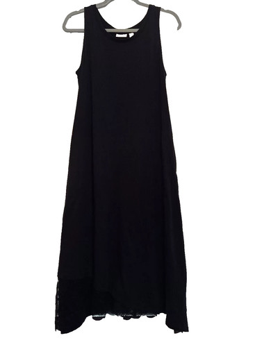 VETEMENTS Abito Logo By Lori Goldst nero maglia donna senza maniche orlo pizzo taglia small