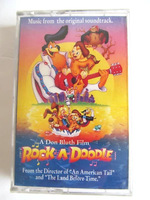 ROCK-A-DOODLE Cassette Tape Life Cereal Promo Don Bluth Movie Soundtrack H2 - Image 1 of 4