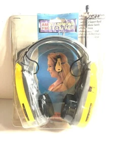 Sports AM FM Stereo Headset Headphone Receiver Yellow stereo speakers Cut Box - Picture 1 of 5