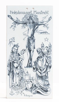 Vintage ángel conmemorativo Heiligdomsvaart Maastricht Sphinx Art Tile 4 x 8" 1937 Foto 1 de 3