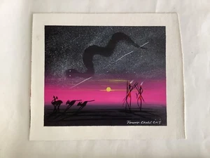 PINTURA SOBRE LIENZO TOMMY CROW SUNSET SOÑANDO 40cm X 34cm 100% ORIGINAL NUEVA - Imagen 1 de 5
