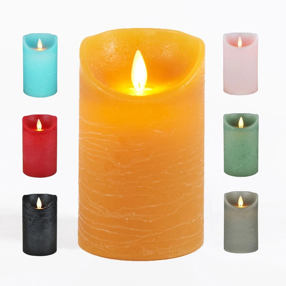 LED Echtwachskerze Kerze Farbauswahl Timer flackernde Wachskerze Kerzen Batterie - Bild 1 von 1