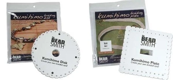 10 KUMIHIMO Braiding PLATES ~Ten DISC LOT~Five Round + Five Square +Instructions - Image 1 of 1