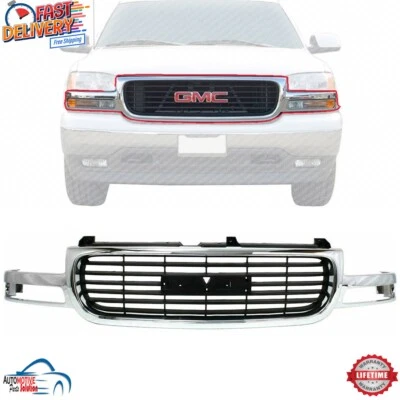 NEW FRONT GRILLE ASSEMBLY CHROME SHELL PLASTIC FOR 2000-2006 GMC YUKON GM1200430 - Изображение 1 из 4