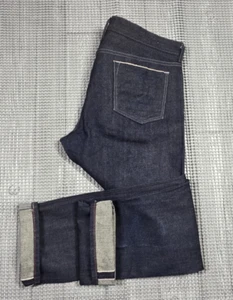 Banana Republic Men Slim Fit Japanese Selvedge Dark Denim Button Fly Jeans 34x34 - Picture 1 of 20