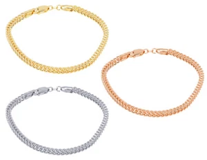 Hollow Franco Chain Bracelet 3MM 10K Gold 7"-9" - Picture 1 of 9