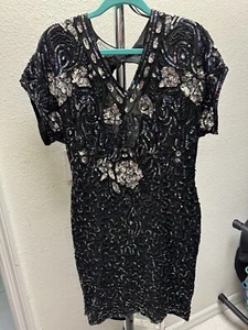 Vintage Stenay Silk Beaded Cocktail Dress - Picture 1 of 7
