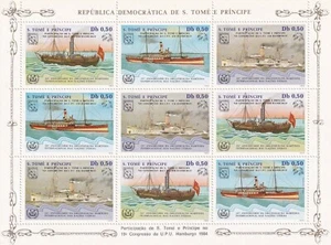 Sao Tome and Principe 1984 Yvert 799/01 Sheet Steamships MNH-VF - Picture 1 of 1