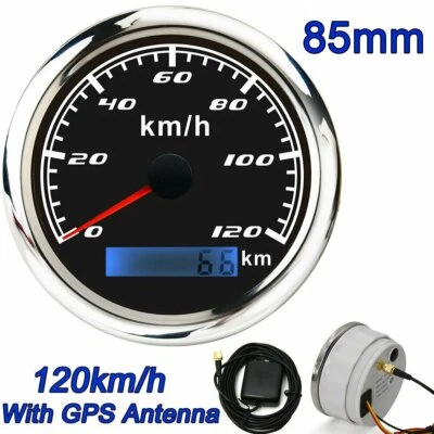 85mm Digital GPS Tacho Auto Boot Tachometer Motorrad Kilometerzähler 0-120km/h - Bild 1 von 4