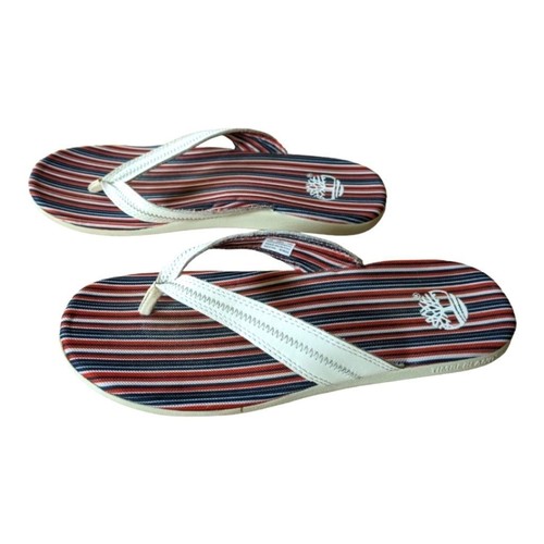 Sandali Timberland bianchi in pelle con perizoma taglia 10M usati in ottime condizioni da spiaggia