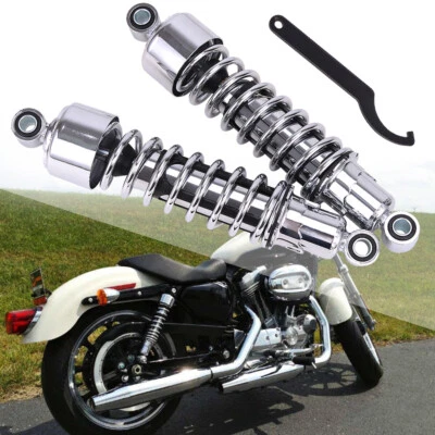 Amortiguadores traseros cromados de 11,75" para Harley Road King Street Electra Glide Tour Glide Foto 1 de 4