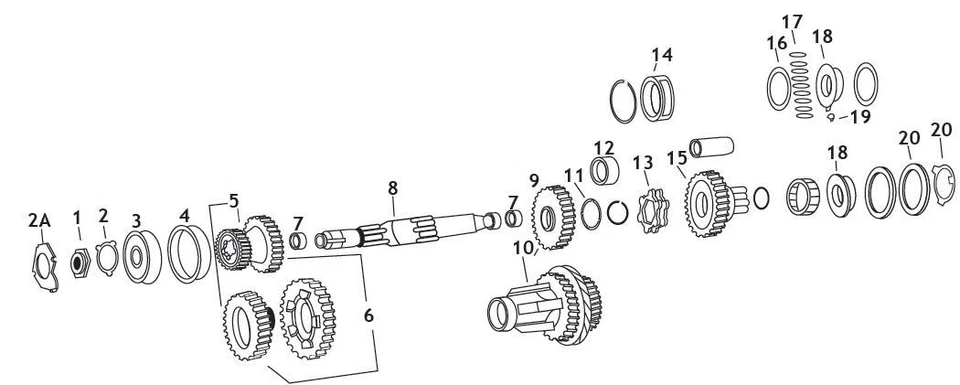 Harley 1200 Electra Glide 1966-1977 FLH ANDREWS 4ª marcha eje principal 204260 Foto 1 de 1