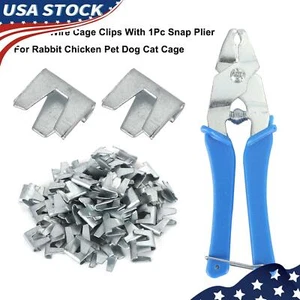 300Pcs Wire Cage Clips With 1Pc Snap Plier For Rabbit Chicken Pet Dog Cat YU - Picture 1 of 12