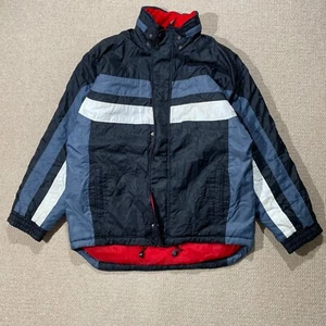 VINTAGE Fila Jacket Mens Large Black 90s Quilted Rain Windbreaker Sports - Picture 1 of 13