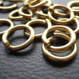 5/8" Solid Brass Jump Rings Connectors Leather Craft Fob Keychain Findinds - Picture 1 of 4
