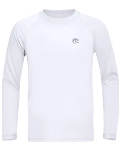 Boys UPF 50+ Swim Shirt Long Sleeve, 1 or 2 Pack UV Sun Protection Rash Guard... - Picture 1 of 4