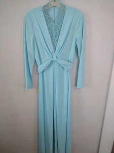 Vintage Women's Bridal Gown Cinderella light blue sz 14 Fast Shipping  - Picture 1 of 3