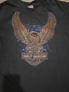 Vtg Harley Davidson Men's Large Glowing Eagle Jamestown ND - Picture 1 of 8