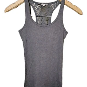 Vintage Y2K Sportscore Derek Heart Stretch Crochet Ribbed Racerback Tank Gray M - Bild 1 von 4