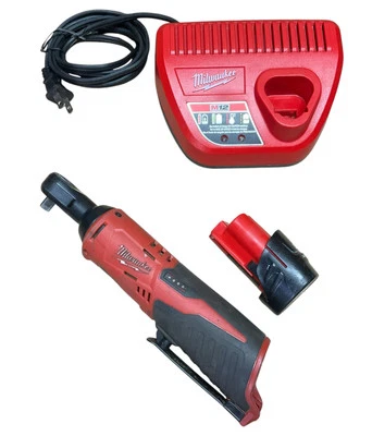 M12 Milwaukee 2457-20 3/8” Ratchet , 48-11-2401 Battery & 48-59-2401 Charger - Image 1 of 4