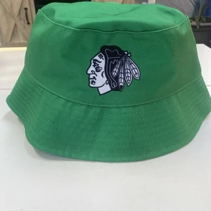 Chicago Blackhawks 2024 St. Patrick’s Day Reversible  Bucket Hat SGA Promo- LE - Picture 1 of 7