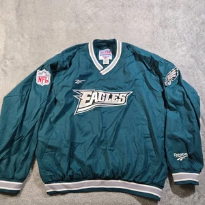VTG Philadelphia Eagles NFL Pro Line Reebok Jacket Windbreaker 90s XL Blue Green - Picture 1 of 13