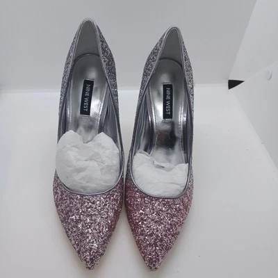 Nine West Womens WNTrendzP3 Gradient Pink Silver Black Glitter Pumps Shoes 7.5M - Image 1 of 4