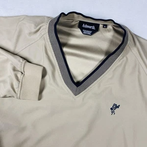 Ashworth Pullover Mens XL Khaki Beige Windbreaker Water Resistant Golf Jacket - Picture 1 of 21