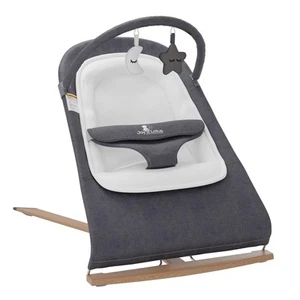 Baby Bouncer with Elegant Wood Accents, Bouncer Seat for Infants, Portable In... - Picture 1 of 7