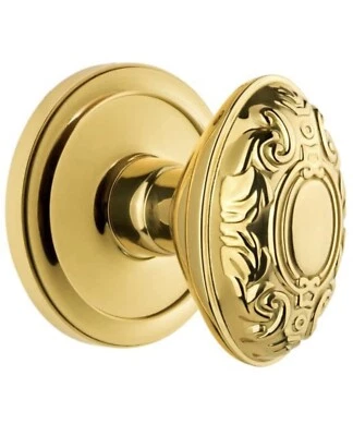 Grandeur Circulaire Rosette Passage Grande perilla victoriana latón pulido 2,75 Foto 1 de 4