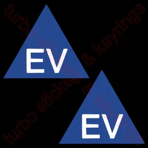 2x EV ELECTRIC VEHICLE HYBRID NUMBER PLATE VINYL STICKER CAR UTE VAN BLUE WHITE - Picture 1 of 1
