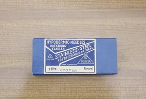 VINTAGE GERMAN INJECTA MEDICAL HYPODERMIC NEEDLES 070X60 NOS IN CARDBOARD BOX - Picture 1 of 7