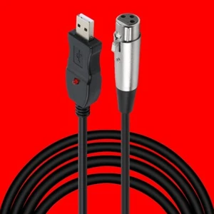 XLR Female to USB Male 3m 9ft Cable Adapter Vocal Recorder Microphone Link A314 - Picture 1 of 4