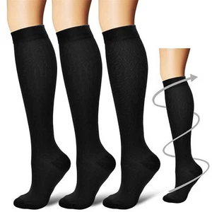 Flight Compression Socks Women Men Adult Nursing Travel Stocking Sport Running - Picture 1 of 9
