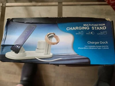 4 in 1 Wireless Charging Dock for iPhones Android Air Pods Watch - Black color  - Image 1 of 2