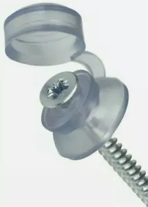 50 VITI PER COPERTURE ONDULATE 2" E RONDELLE TRASPARENTI TAPPO CINGHIA - Foto 1 di 4