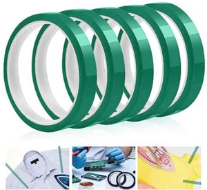 5 rolls Heat resistant tapes sublimation Press Transfer Thermal 10mmx30mt GREEN - Picture 1 of 10