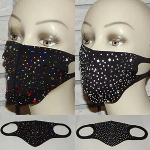 LOT OF 2 MULTICOLORS & SILVER GEOMETRIC BEADS WASHABLE STRETCH FACE MASK INDIANA - Picture 1 of 1