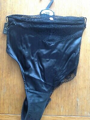 Luxurious Silk W French Lace Size 28 High Legs M&s Rosie For Autograph Black New • 10.98€