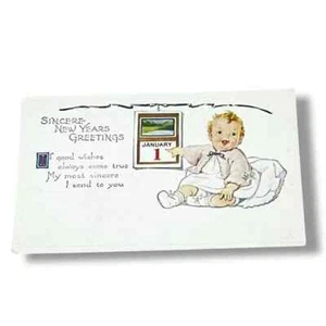 Tarjeta postal sincera felicitación de año nuevo ligeramente grabada tarjeta trasera dividida C729 - Imagen 1 de 2