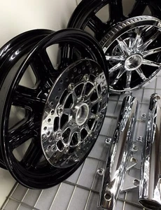 Indian Chieftain OEM Wheels Forks 2014 -20 1522506-440 GLOSS BLACK OUTRIGHT - Picture 1 of 12