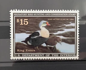 Scott RW58, $15 1991 King Eiders Hunting Stamp, VF MNH (R7-M) - Picture 1 of 1