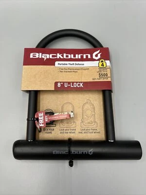 Defensa antirrobo portátil Blackburn 8" U-Lock. Cerradura de bicicleta Security Lvl 4 con llaves. Foto 1 de 4