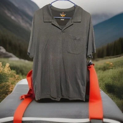 Camiseta VanHuesen Traveler Para Hombre Cuello Negro/Blanco Rayas Manga Corta Talla Grande Foto 1 de 3